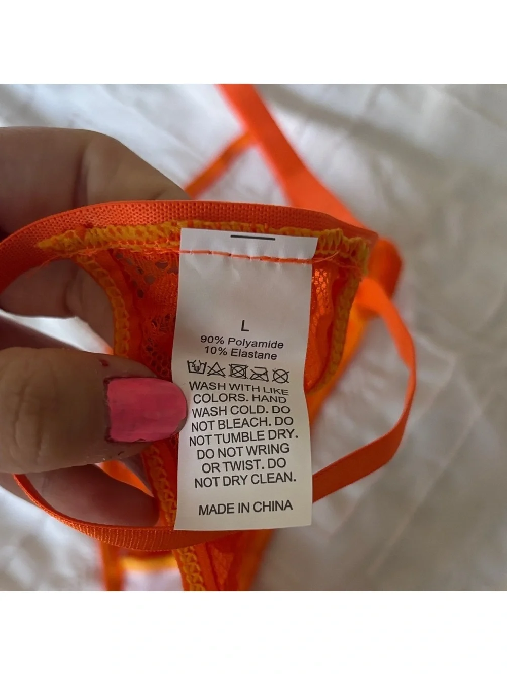 Lace Bralette & Garter Lingerie Set - Orange